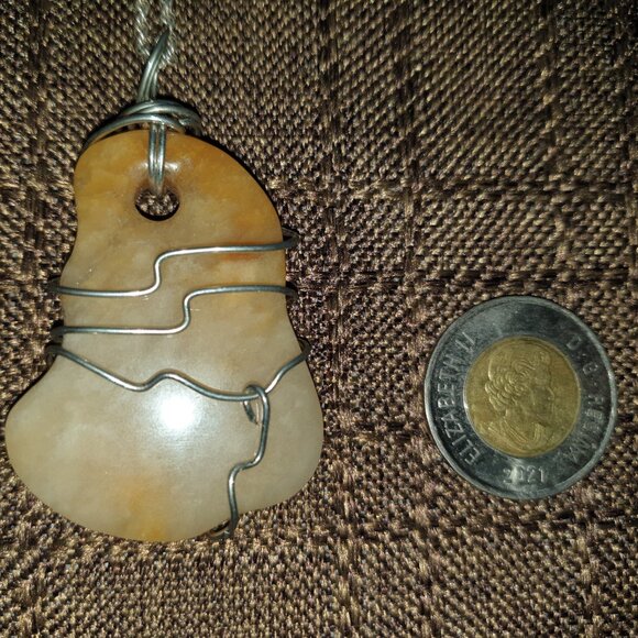 ✨ Bold Handcrafted Natural Yellow Jasper Silver Pendant Necklace ✨ - Picture 6 of 11